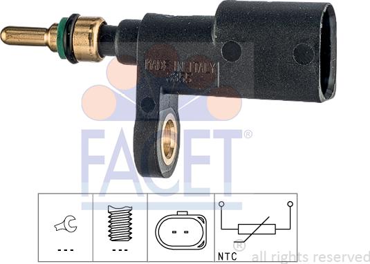 FACET 7.3355 - Датчик, температура охлаждающей жидкости www.autospares.lv