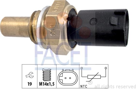 FACET 7.3350 - Sensor, oil temperature www.autospares.lv