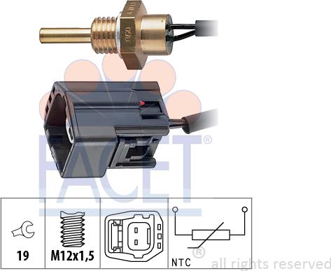 FACET 7.3304 - Devējs, Dzesēšanas šķidruma temperatūra www.autospares.lv