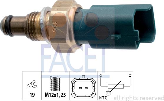 FACET 7.3317 - Devējs, Dzesēšanas šķidruma temperatūra www.autospares.lv