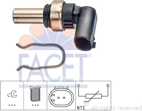 FACET 7.3387 - Sensor, coolant temperature www.autospares.lv