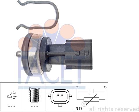 FACET 7.3337 - Sensor, coolant temperature www.autospares.lv