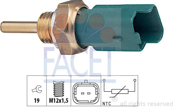 FACET 7.3261 - Devējs, Dzesēšanas šķidruma temperatūra www.autospares.lv