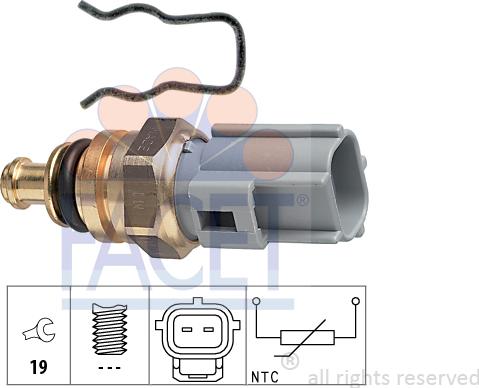 FACET 7.3285 - Датчик, температура охлаждающей жидкости www.autospares.lv