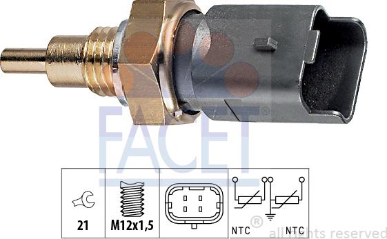 FACET 7.3286 - Devējs, Dzesēšanas šķidruma temperatūra www.autospares.lv