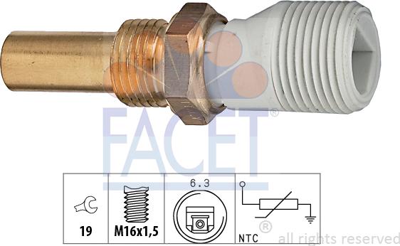 FACET 7.3238 - Devējs, Dzesēšanas šķidruma temperatūra www.autospares.lv