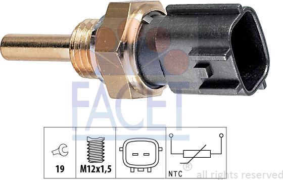 FACET 7.3225 - Sensor, oil temperature www.autospares.lv