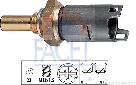 FACET 7.3274 - Devējs, Dzesēšanas šķidruma temperatūra www.autospares.lv