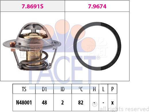 FACET 7.7999 - Termostats, Dzesēšanas šķidrums autospares.lv