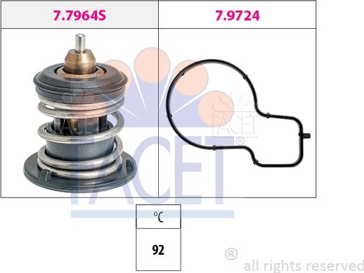 FACET 7.7964 - Термостат охлаждающей жидкости / корпус www.autospares.lv