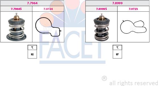 FACET 7.7963KK - Термостат охлаждающей жидкости / корпус www.autospares.lv