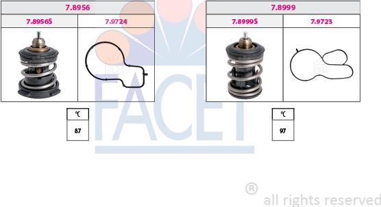 FACET 7.7984KK - Термостат охлаждающей жидкости / корпус www.autospares.lv