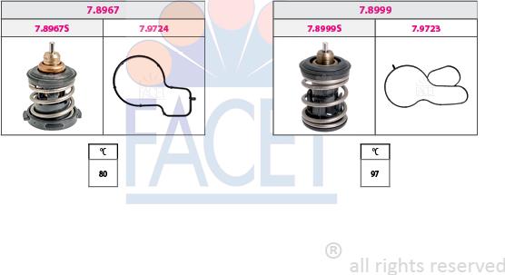 FACET 7.7982KK - Термостат охлаждающей жидкости / корпус www.autospares.lv