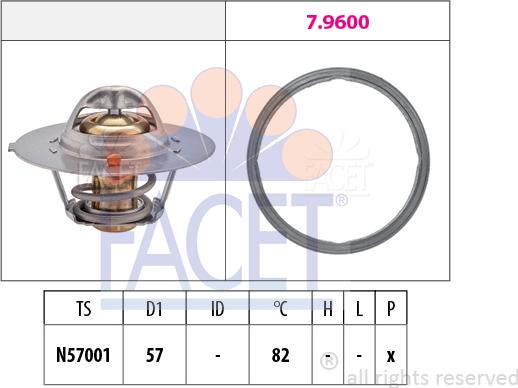 FACET 7.7938 - Termostats, Dzesēšanas šķidrums www.autospares.lv