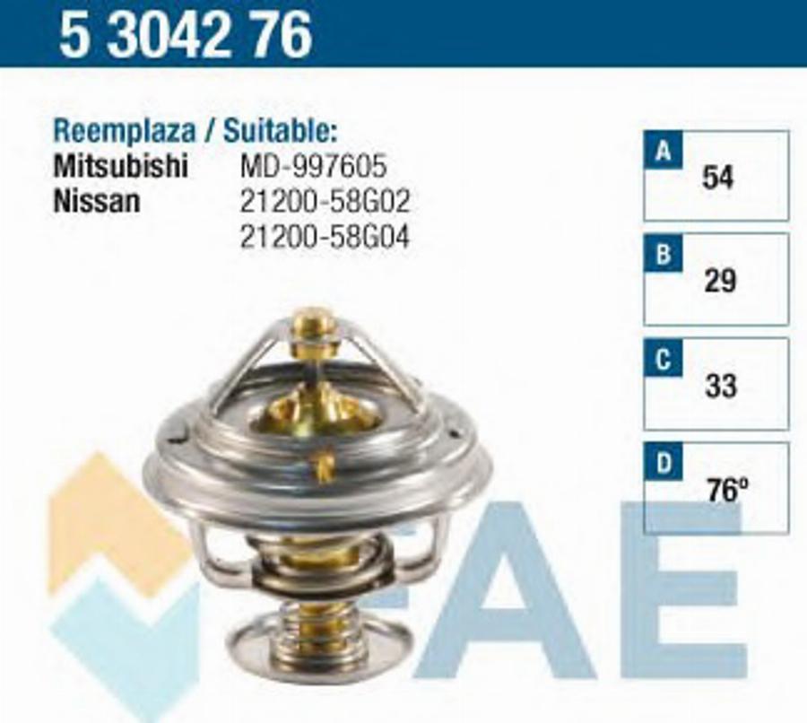 FAE 5304276 - Termostats, Dzesēšanas šķidrums autospares.lv