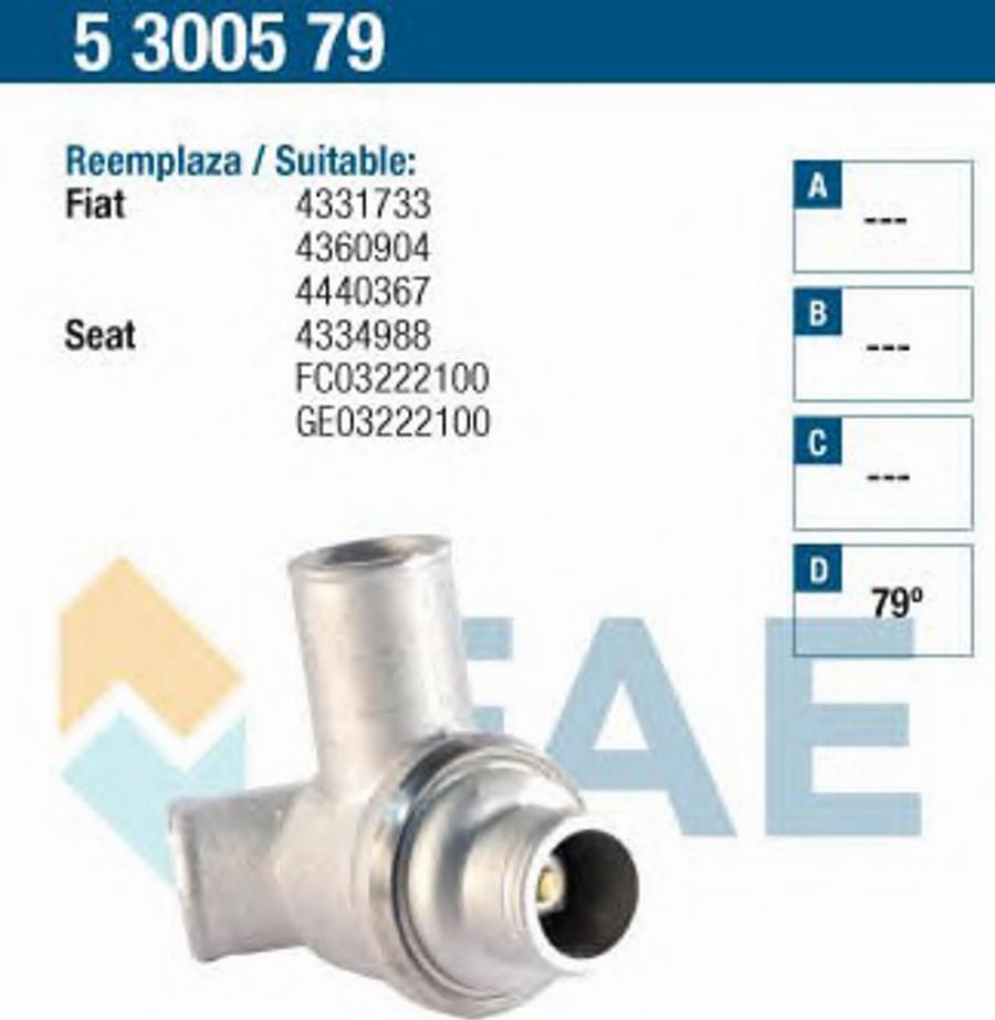 FAE 5300579 - Coolant thermostat / housing www.autospares.lv