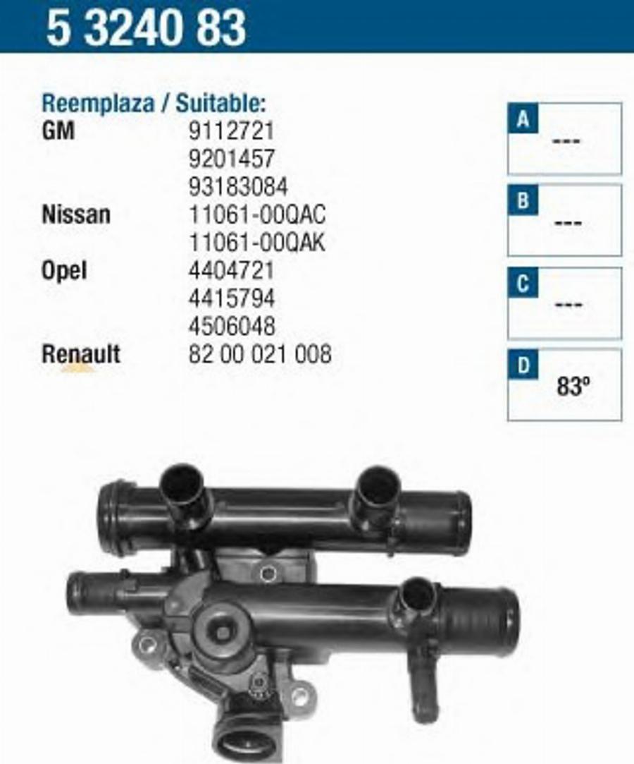 FAE 5324083 - Termostats, Dzesēšanas šķidrums www.autospares.lv