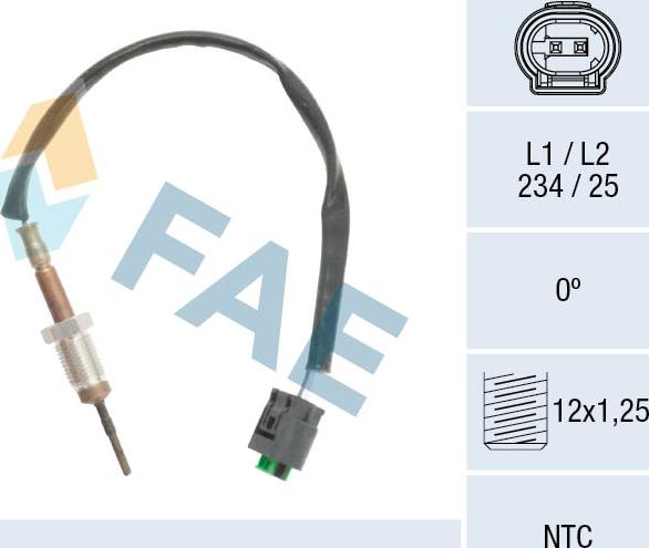 FAE 68600 - Devējs, Izplūdes gāzu temperatūra www.autospares.lv