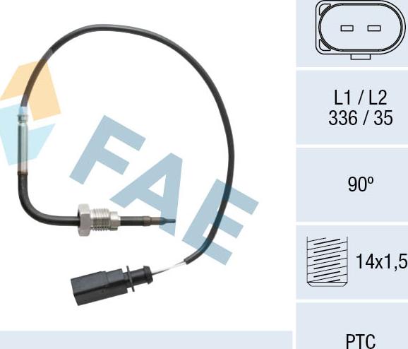 FAE 68097 - Датчик, температура выхлопных газов www.autospares.lv