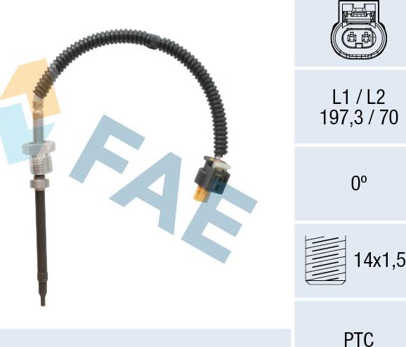 FAE 68043 - Devējs, Izplūdes gāzu temperatūra autospares.lv