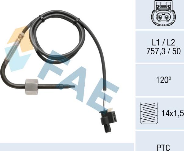 FAE 68050 - Devējs, Izplūdes gāzu temperatūra autospares.lv