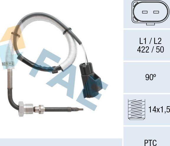 FAE 68067 - Devējs, Izplūdes gāzu temperatūra www.autospares.lv