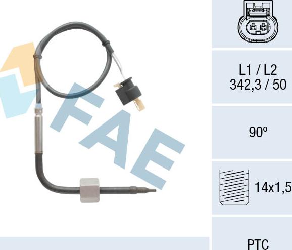 FAE 68004 - Датчик, температура выхлопных газов www.autospares.lv