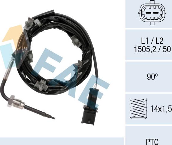 FAE 68088 - Devējs, Izplūdes gāzu temperatūra autospares.lv