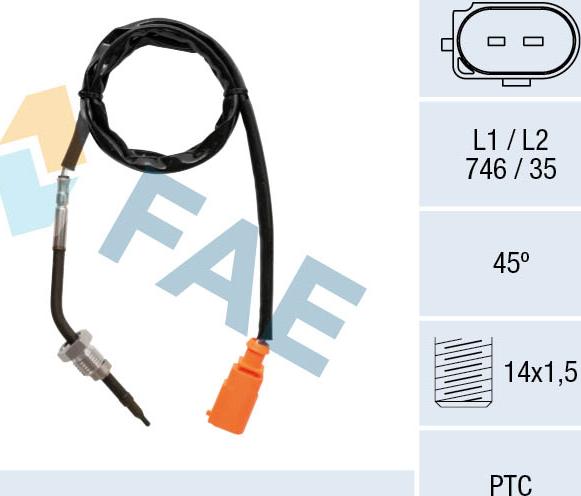 FAE 68035 - Devējs, Izplūdes gāzu temperatūra www.autospares.lv