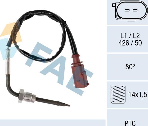 FAE 68036 - Devējs, Izplūdes gāzu temperatūra www.autospares.lv