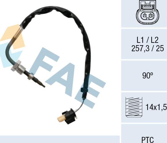 FAE 68031 - Датчик, температура выхлопных газов www.autospares.lv