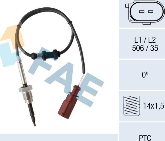 FAE 68026 - Датчик, температура выхлопных газов www.autospares.lv