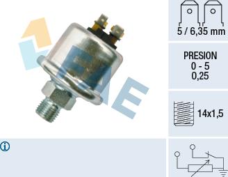 FAE 14870 - Devējs, Eļļas spiediens www.autospares.lv