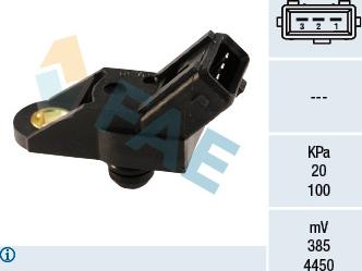 FAE 15012 - Датчик, давление во впускной трубе www.autospares.lv