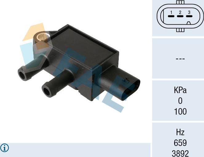 FAE 16159 - Devējs, Izplūdes gāzu spiediens www.autospares.lv