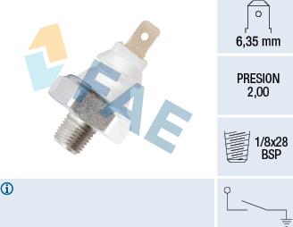 FAE 12940 - Devējs, Eļļas spiediens www.autospares.lv