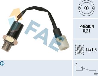 FAE 12510 - Devējs, Eļļas spiediens www.autospares.lv