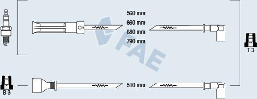 FAE 85350 - Augstsprieguma vadu komplekts www.autospares.lv