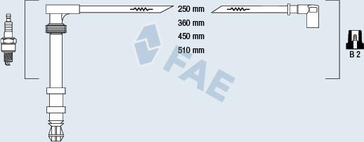 FAE 86050 - Augstsprieguma vadu komplekts www.autospares.lv