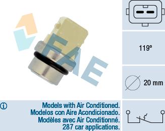 FAE 35310 - Sensor, coolant temperature www.autospares.lv