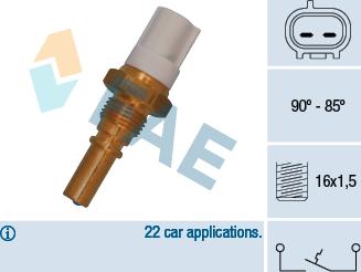 FAE 36545 - Termoslēdzis, Radiatora ventilators www.autospares.lv