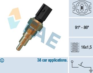 FAE 36670 - Termoslēdzis, Radiatora ventilators www.autospares.lv