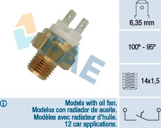 FAE 36060 - Termoslēdzis, Radiatora ventilators www.autospares.lv