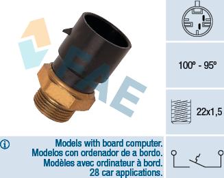 FAE 36180 - Termoslēdzis, Radiatora ventilators www.autospares.lv