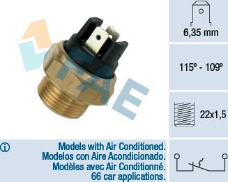 FAE 36280 - Termoslēdzis, Radiatora ventilators www.autospares.lv