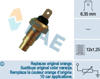 FAE 31520 - Devējs, Dzesēšanas šķidruma temperatūra www.autospares.lv