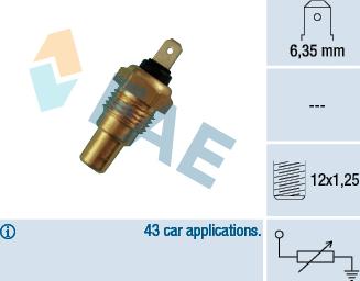 FAE 31650 - Devējs, Dzesēšanas šķidruma temperatūra www.autospares.lv