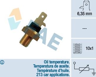 FAE 31610 - Sensor, oil temperature www.autospares.lv