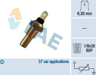 FAE 31630 - Датчик, температура охлаждающей жидкости www.autospares.lv