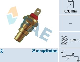 FAE 31330 - Датчик, температура охлаждающей жидкости www.autospares.lv